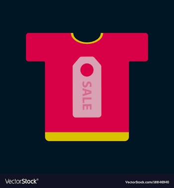 Flat icon of sale t-shirt vector image