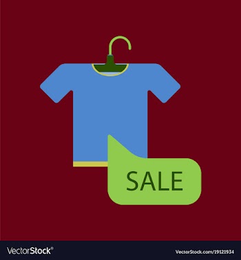 Flat icon of sale t-shirt vector image