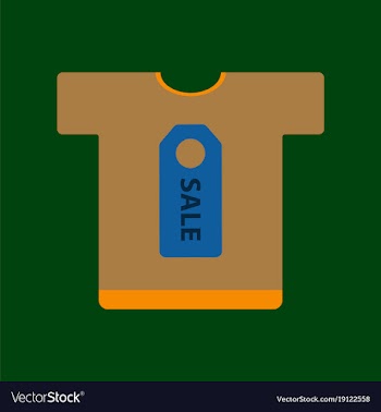 Flat icon of sale t-shirt vector image
