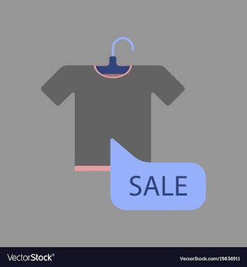Flat icon of sale t-shirt vector image