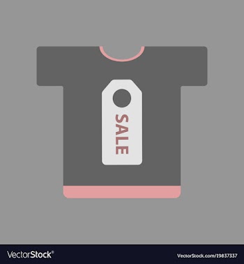 Flat icon of sale t-shirt vector image