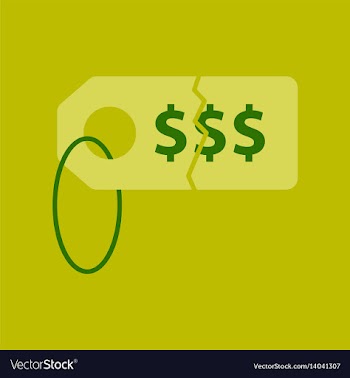 Flat icon of sale tag money vector image