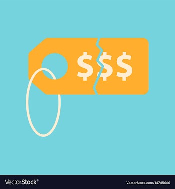 Flat icon of sale tag money vector image