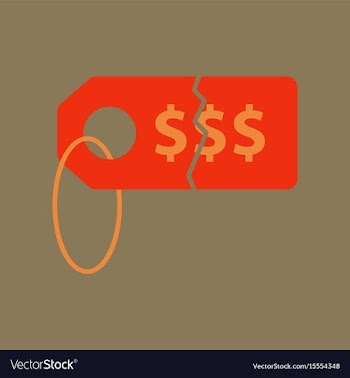 Flat icon of sale tag money vector image