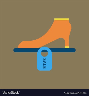 Flat icon of shoes discounts vector image