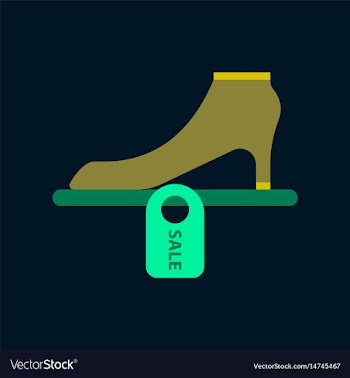 Flat icon of shoes discounts vector image