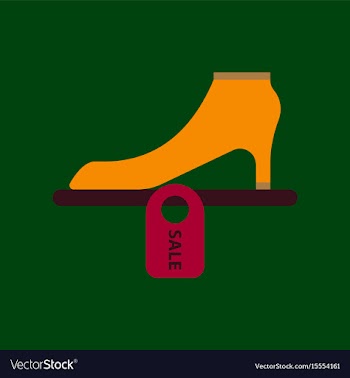 Flat icon of shoes discounts vector image