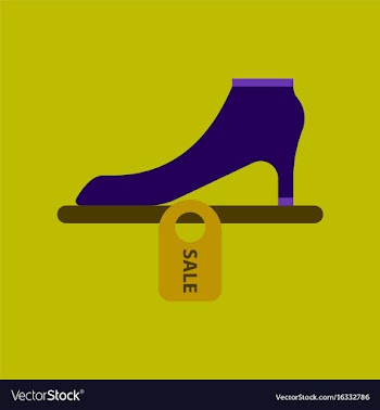 Flat icon of shoes discounts vector image