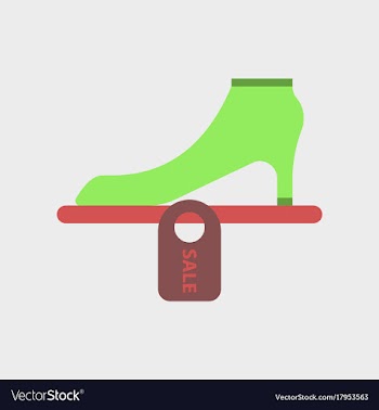Flat icon of shoes discounts vector image
