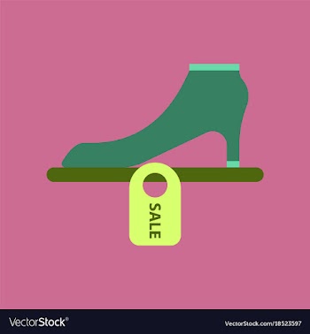 Flat icon of shoes discounts vector image