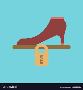 Flat icon of shoes discounts vector image