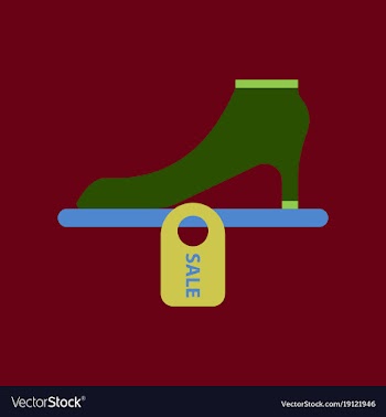 Flat icon of shoes discounts vector image