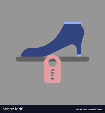 Flat icon of shoes discounts vector image