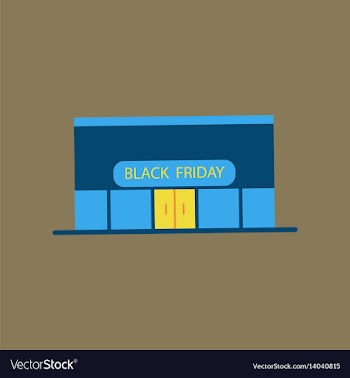 Flat icon of shop black friday vector image