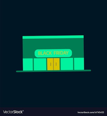 Flat icon of shop black friday vector image
