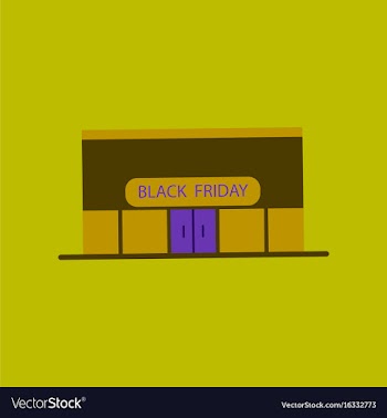 Flat icon of shop black friday vector image