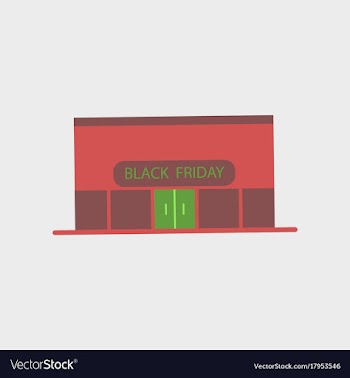 Flat icon of shop black friday vector image