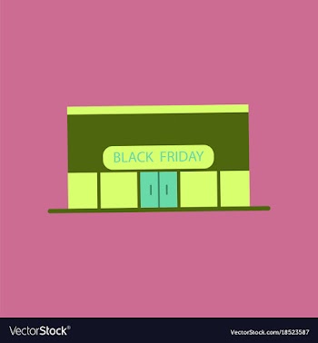 Flat icon of shop black friday vector image