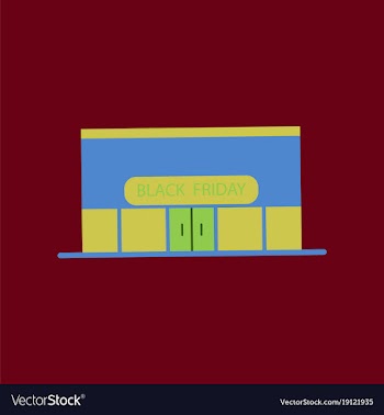Flat icon of shop black friday vector image