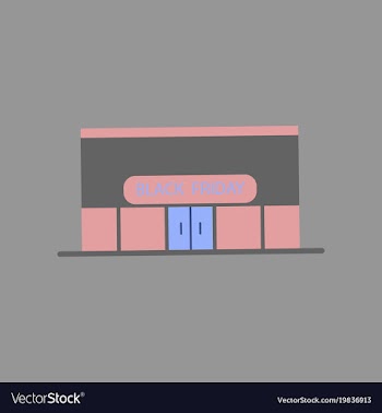 Flat icon of shop black friday vector image