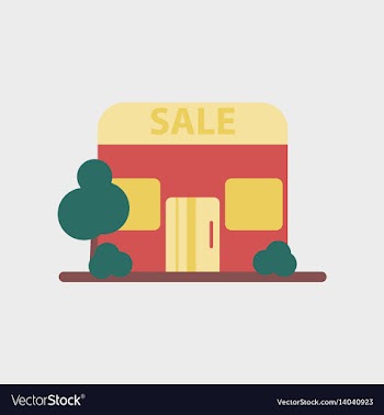Flat icon of shop sale vector image