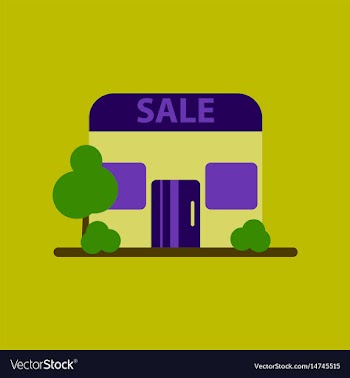 Flat icon of shop sale vector image