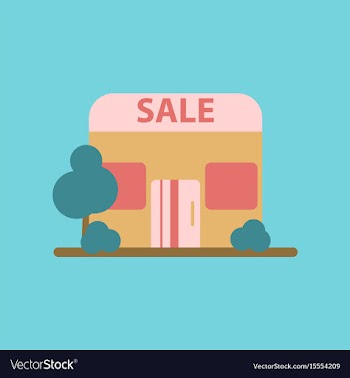 Flat icon of shop sale vector image