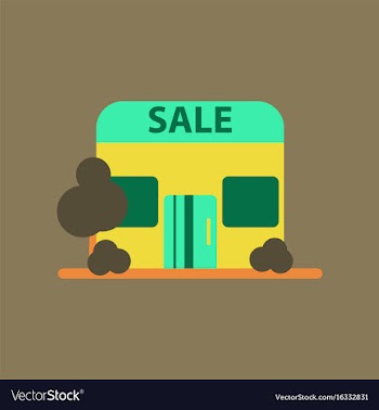 Flat icon of shop sale vector image