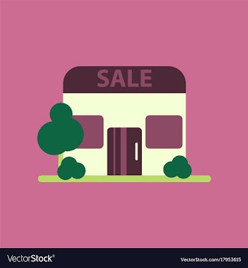 Flat icon of shop sale vector image