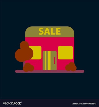 Flat icon of shop sale vector image