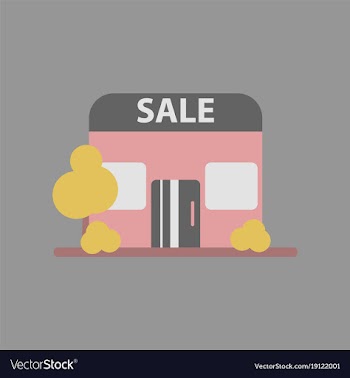 Flat icon of shop sale vector image