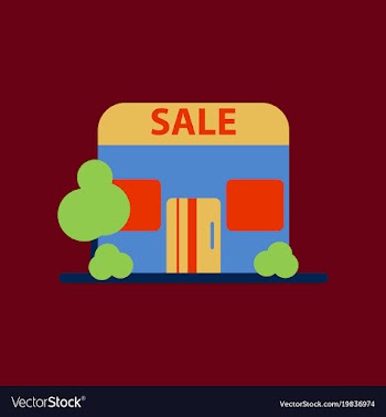 Flat icon of shop sale vector image