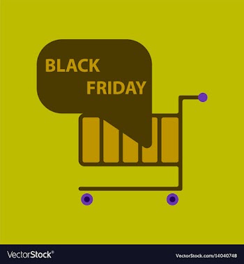 Flat icon of shopping cart black friday vector image