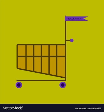 Flat icon of shopping cart black friday vector image