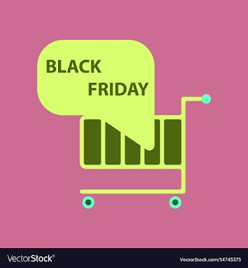 Flat icon of shopping cart black friday vector image