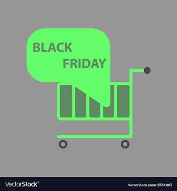 Flat icon of shopping cart black friday vector image