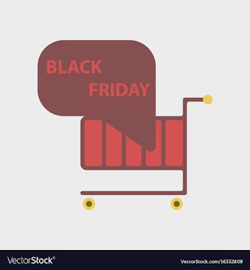 Flat icon of shopping cart black friday vector image