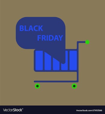 Flat icon of shopping cart black friday vector image