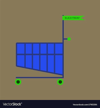 Flat icon of shopping cart black friday vector image