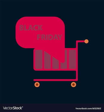 Flat icon of shopping cart black friday vector image