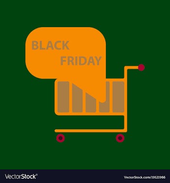Flat icon of shopping cart black friday vector image