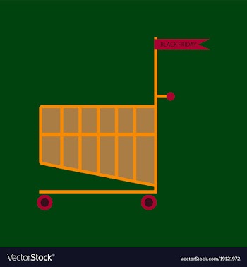 Flat icon of shopping cart black friday vector image