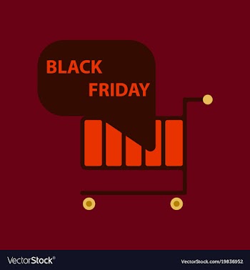 Flat icon of shopping cart black friday vector image