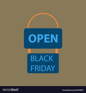 Flat icon of signboard black friday vector image