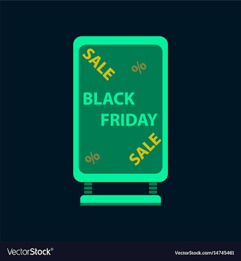Flat icon of signboard black friday vector image