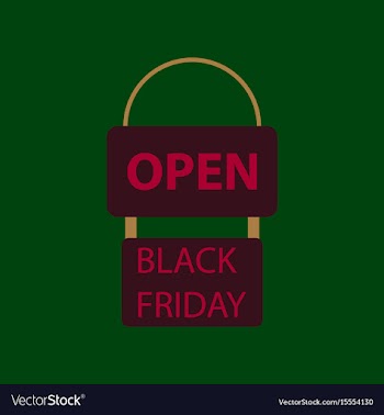 Flat icon of signboard black friday vector image
