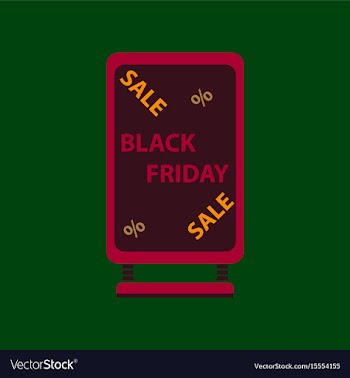 Flat icon of signboard black friday vector image