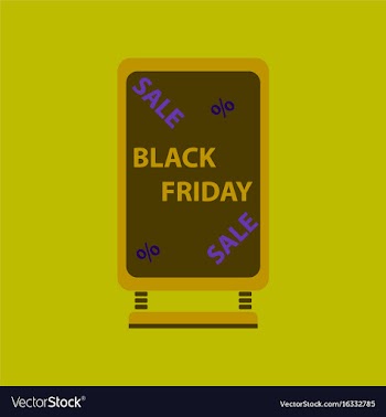 Flat icon of signboard black friday vector image