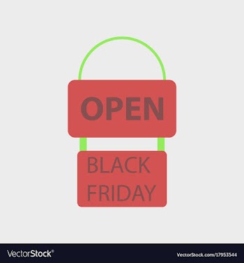 Flat icon of signboard black friday vector image