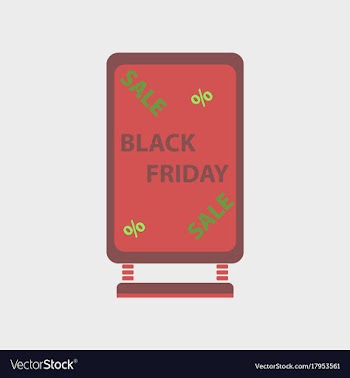 Flat icon of signboard black friday vector image